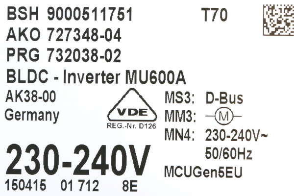 00679421 Technologie Inverter Bosch | Siemens